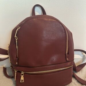 Bass Maroon Leather Backpack